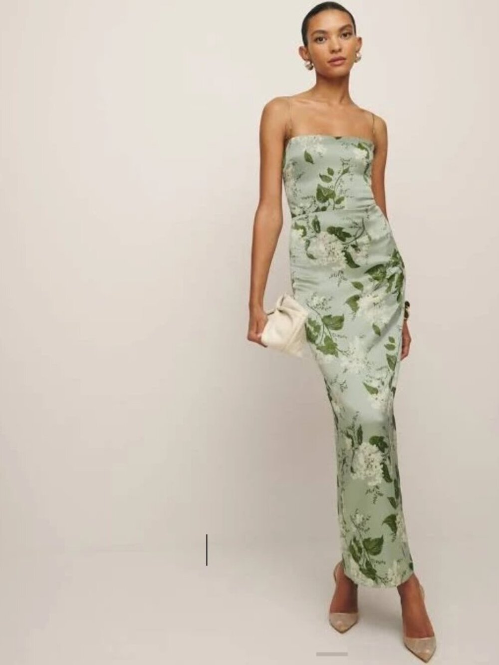 Reformation Frankie Silk Dress in Tea Garden - size 2